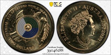 2020-C $2 75th Ann End of WWII Colorized MS69