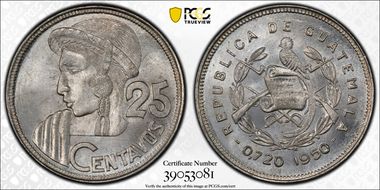 1950 25C KM-258  Ag MS66