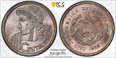 1958 25C Full Hair Strands MS66