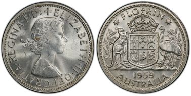 1959(m) Florin KM-60  Ag MS64