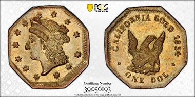 1854 G$1 BG-534 Eagle MS62