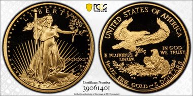 1991-P $5 Gold Eagle PR70DCAM