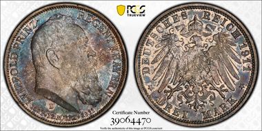 1911-D 3 Mk Birthday J-49 Ag MS63