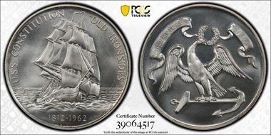 1962 SC50C U.S.S. Constitution Ag Heraldic Art Medal MS68