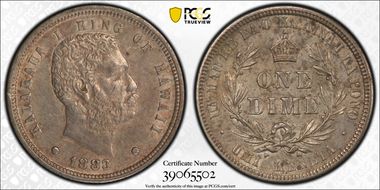 1883 10C Hawaii AU53