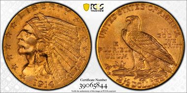 1914-D $2.50 MS64+ 