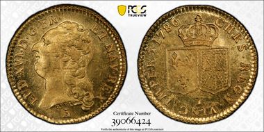 1786-T L.D'Or Gad-361 No Dot, 1st Sem. MS64
