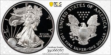 1998-P $1 Silver Eagle PR69DCAM