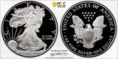 2001-W $1 Silver Eagle PR69DCAM