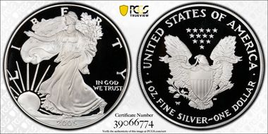 2005-W $1 Silver Eagle PR69DCAM