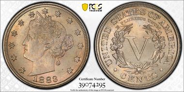 1883 5C With CENTS MS67