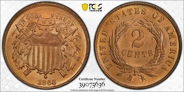 1866 2C MS66+ RD
