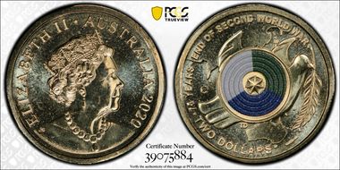 2020-C $2 75th Ann End of WWII Colorized MS66