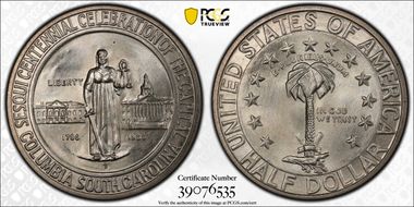 1936-D 50C Columbia MS66+