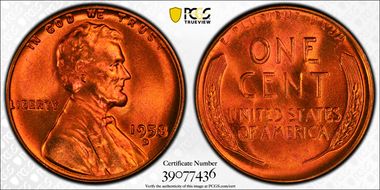 1958-D 1C MS67+ RD