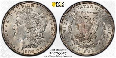 1900-O/CC $1 VAM 8 AU58