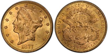1877-S $20 MS61
