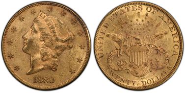 1880 $20 AU55