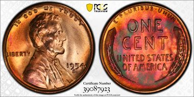1954-S 1C MS65RB
