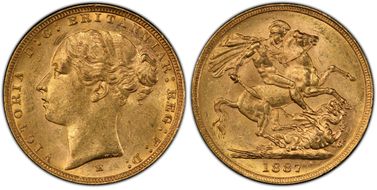 1887-M Sov S-3857C   Y. Head / St. George MS62