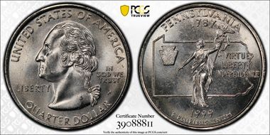 1999-P 25C Pennsylvania MS65