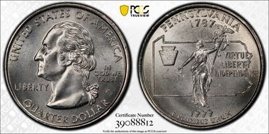 1999-P 25C Pennsylvania MS65