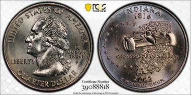 2002-P 25C Indiana MS66