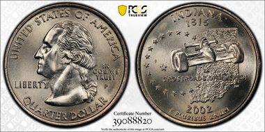 2002-P 25C Indiana MS66