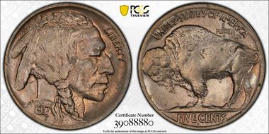 1917-D 5C 3 1/2 Leg FS-901 AU58