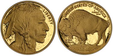 2011-W $50 American Buffalo .9999 Fine Gold PR70DCAM