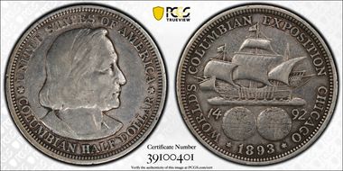 1893 50C Columbian VF35