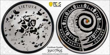 2018 € 5 Jonines PR70DCAM