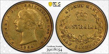 1864-SY 1/2 Sov Arabic 1 XF40