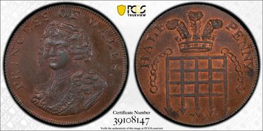 1795 Tk 1/2D DH-979 Middlesex, National MS63BN