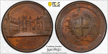 1796 Tk 1D DH-42 Middlesex, Kempson's MS63BN