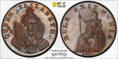 1795 Tk 1/2D DH-17b Sussex, Chichester MS63BN