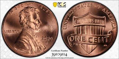 2020-D 1C Shield Early Find MS66RD