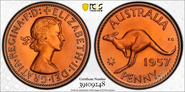 1957 Y. (p) 1D Brilliant PR63RD