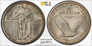 1917 25C Type 1 MS64FH