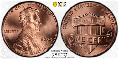 2020-D 1C Shield Early Find MS66RD