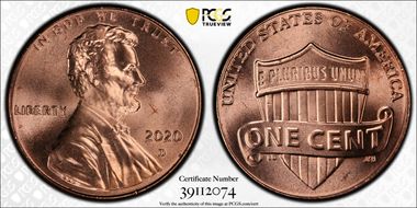 2020-D 1C Shield Early Find MS66RD