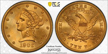1906 $10 MS64