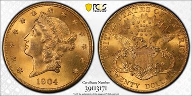 1904 $20 MS65+