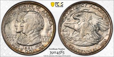 1921 50C Alabama MS66