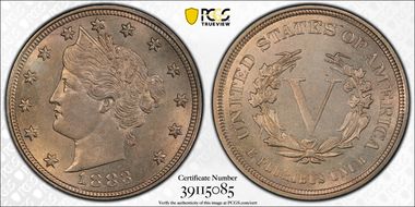 1883 5C No CENTS MS64