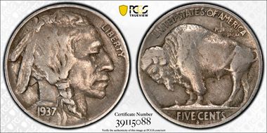 1937-S 5C VF25