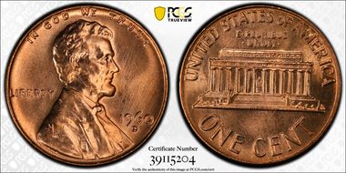 1960-D 1C Large Date MS66RD