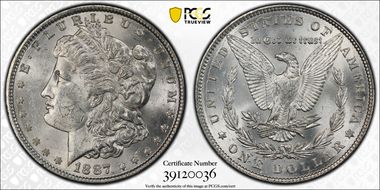 1887 $1 MS62