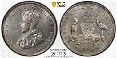 1936(m) Florin KM-27  Ag AU58