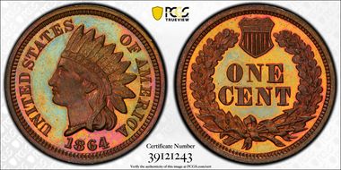 1864 1C Bronze PR66BN